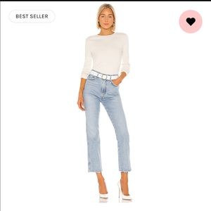 Algolde pinch waist high rise jean in Riptide